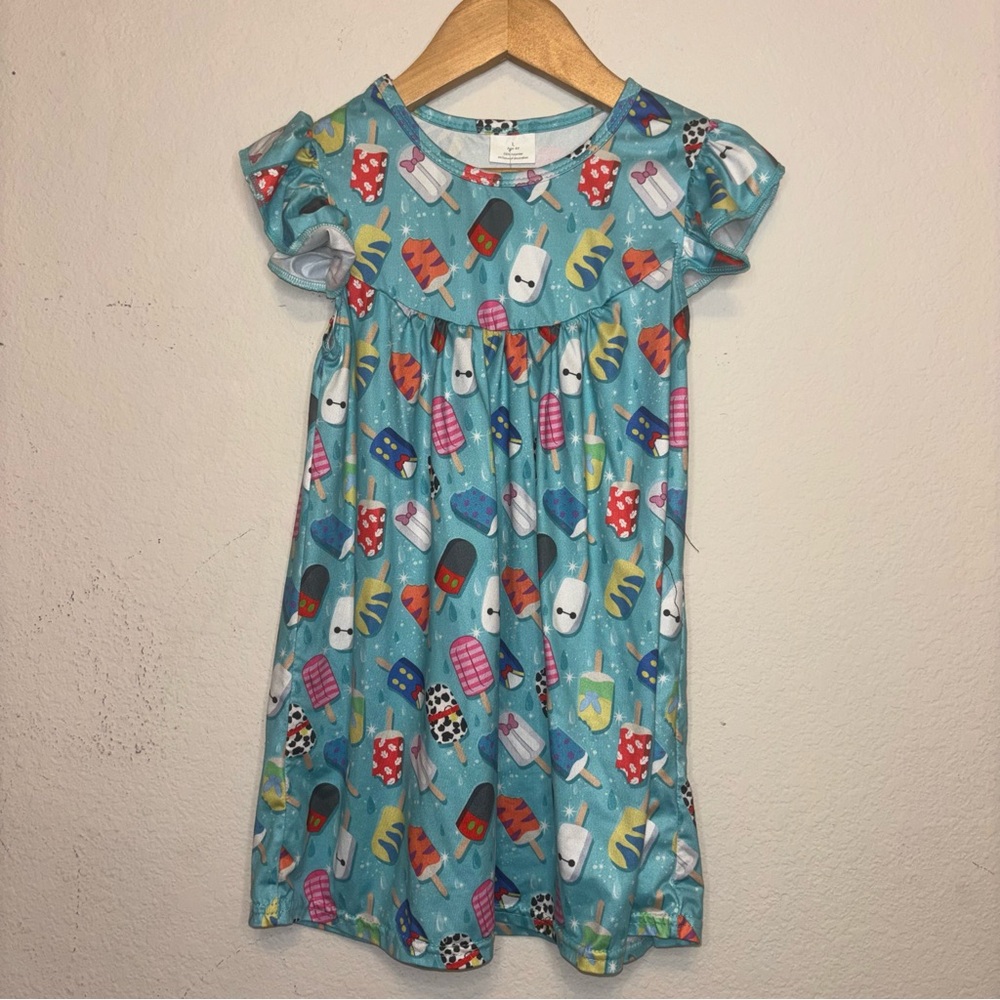 Disney Blue Popsicle Print Boutique Dress, size 4T